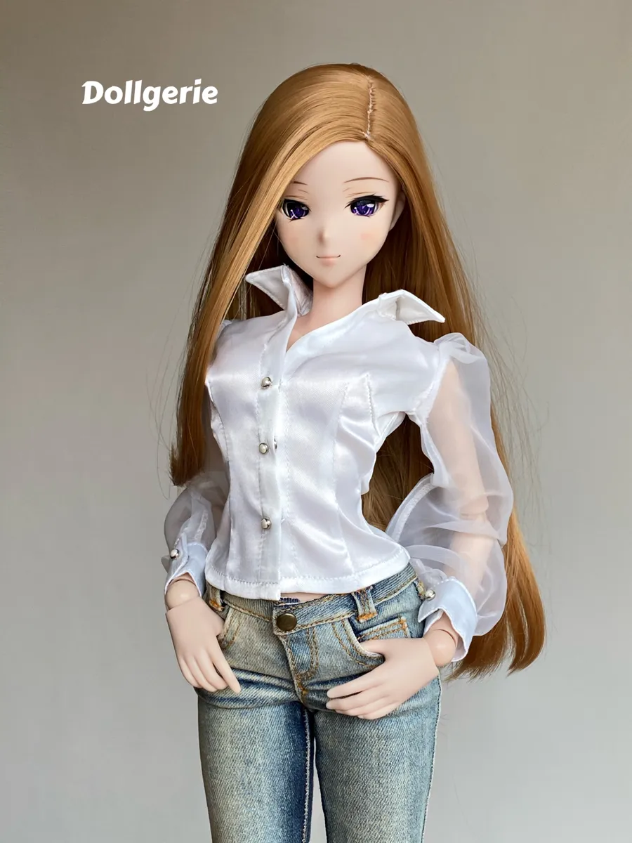 [Special Price] Sheer Sleeves White Satin Blouse for SmartDoll / DD