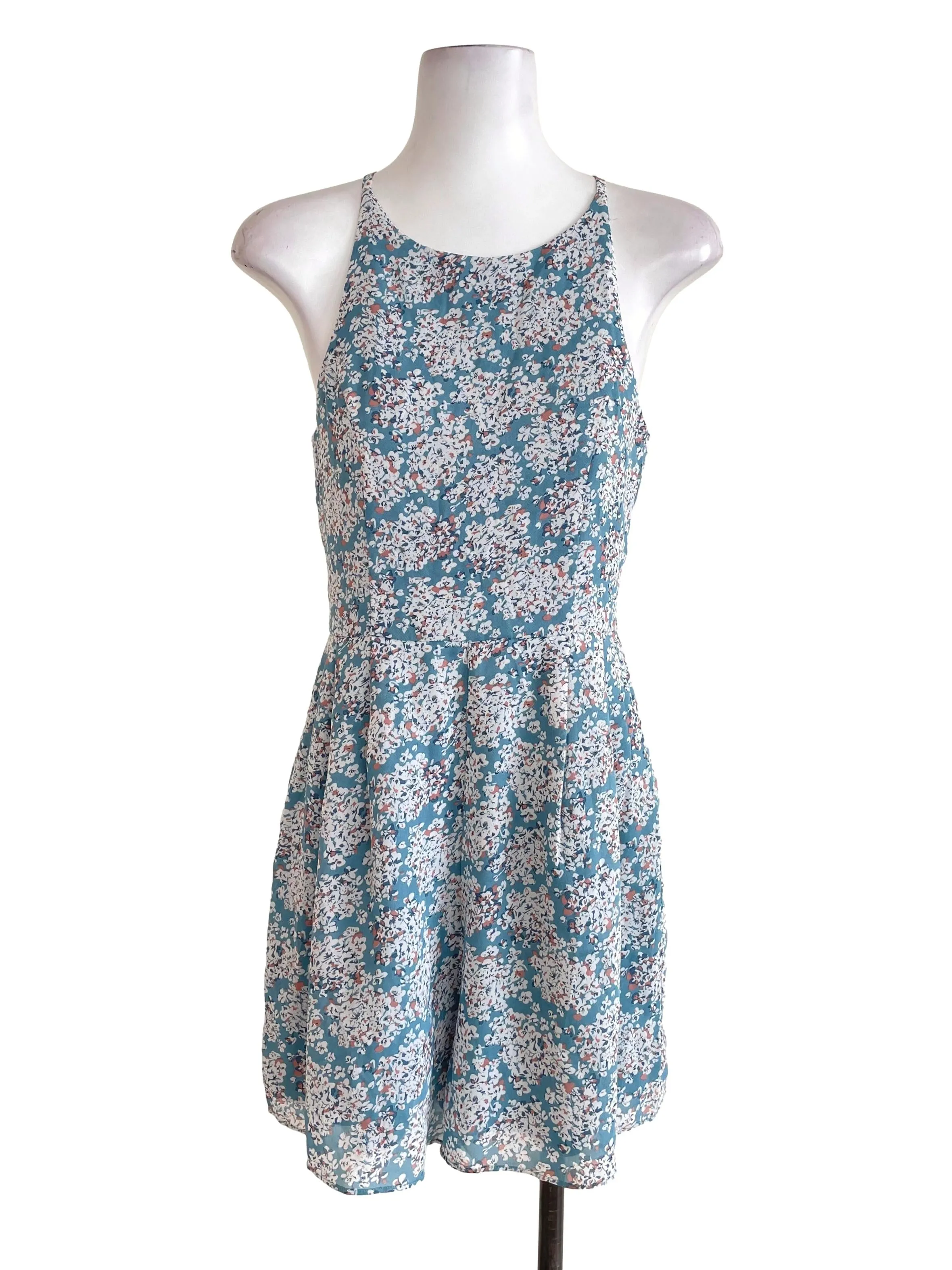 Stone Blue Floral Cami Romper