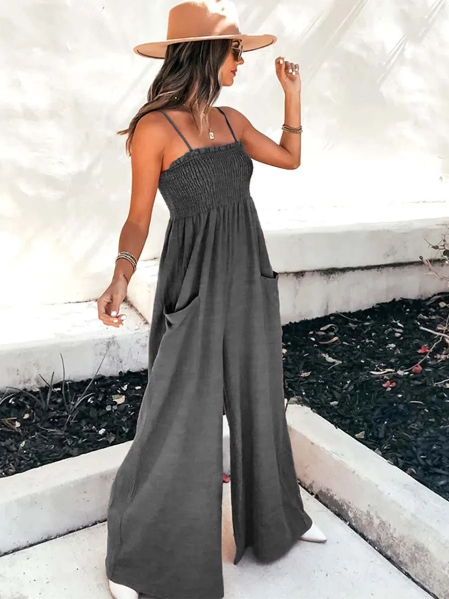 Stunncal Sling Pocket High Waist Jumpsuit