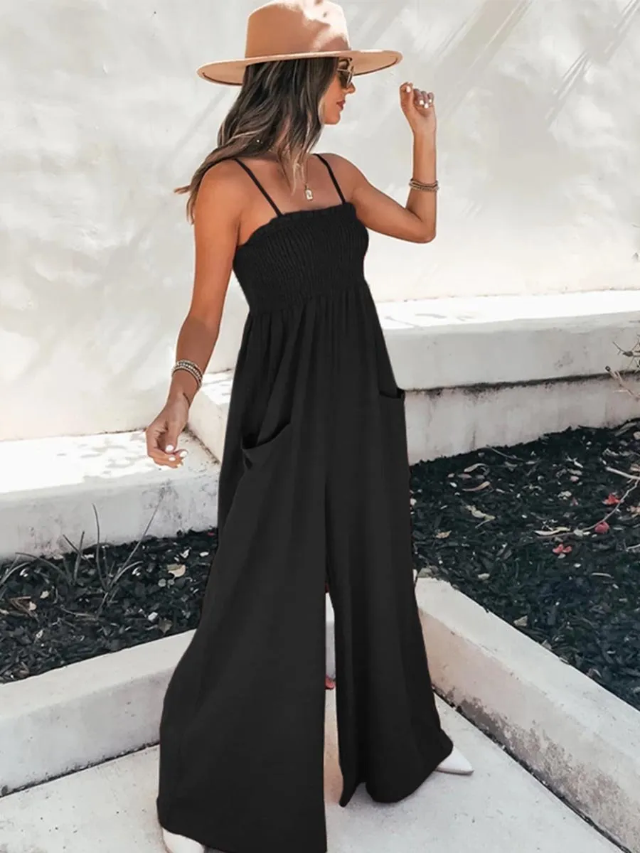 Stunncal Sling Pocket High Waist Jumpsuit