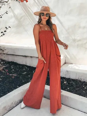 Stunncal Sling Pocket High Waist Jumpsuit