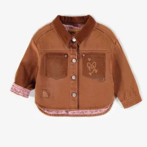 Surchemise brune en twill lourd, bébé || Brown overshirt in heavy twill, baby