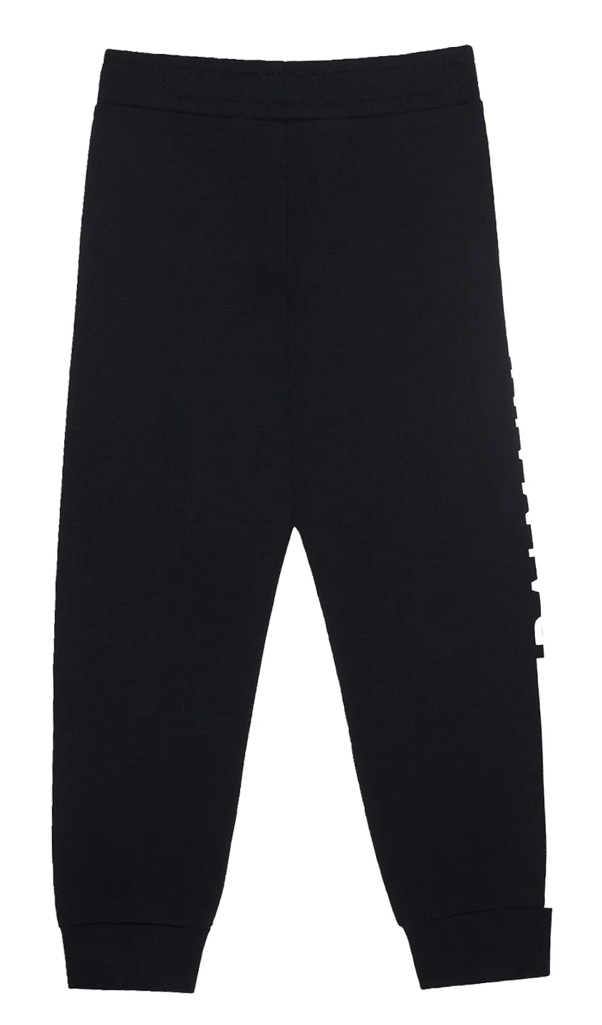 Sweatpants With Striped Logo Down Sides - Black
