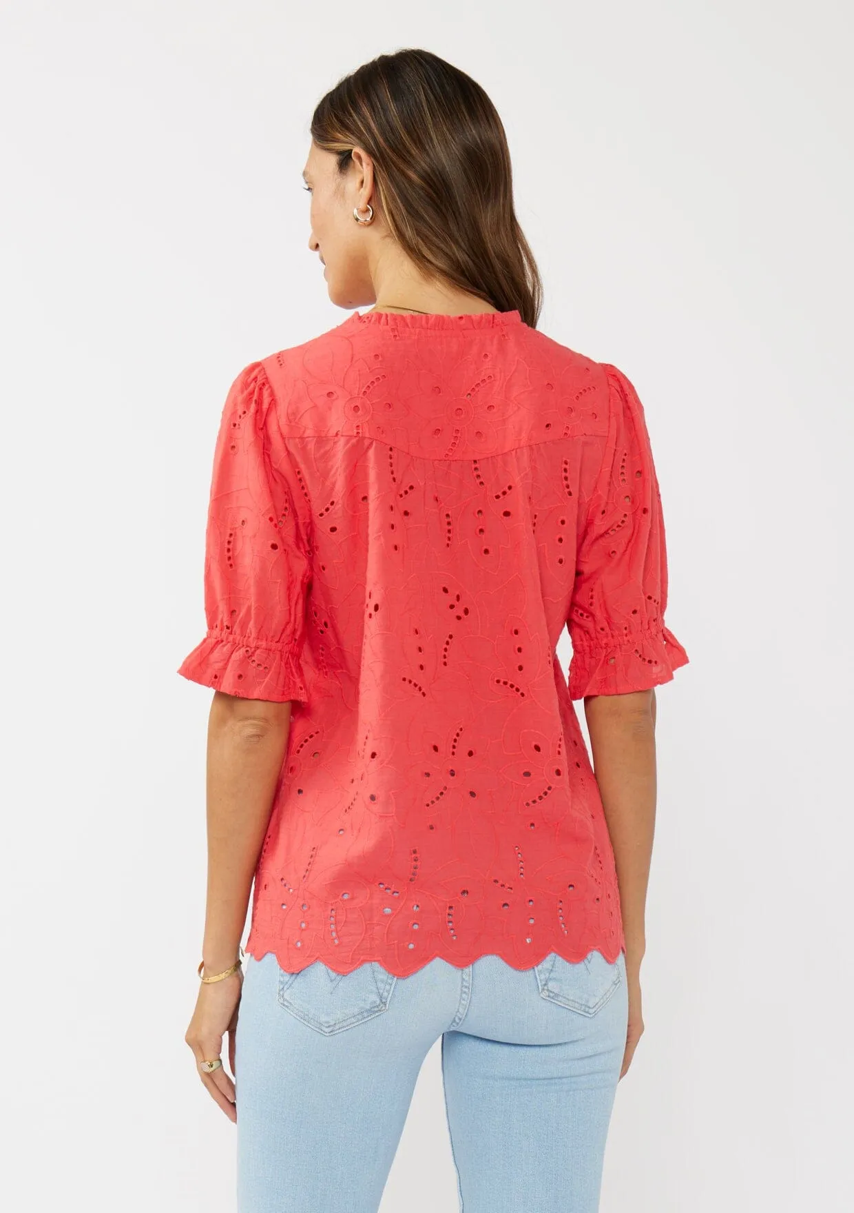 Sweetpea Eyelet Button Up Blouse