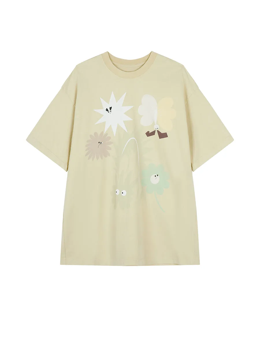 T-shirt / JNBY Graphic Pattern Short Sleeve T-shirt