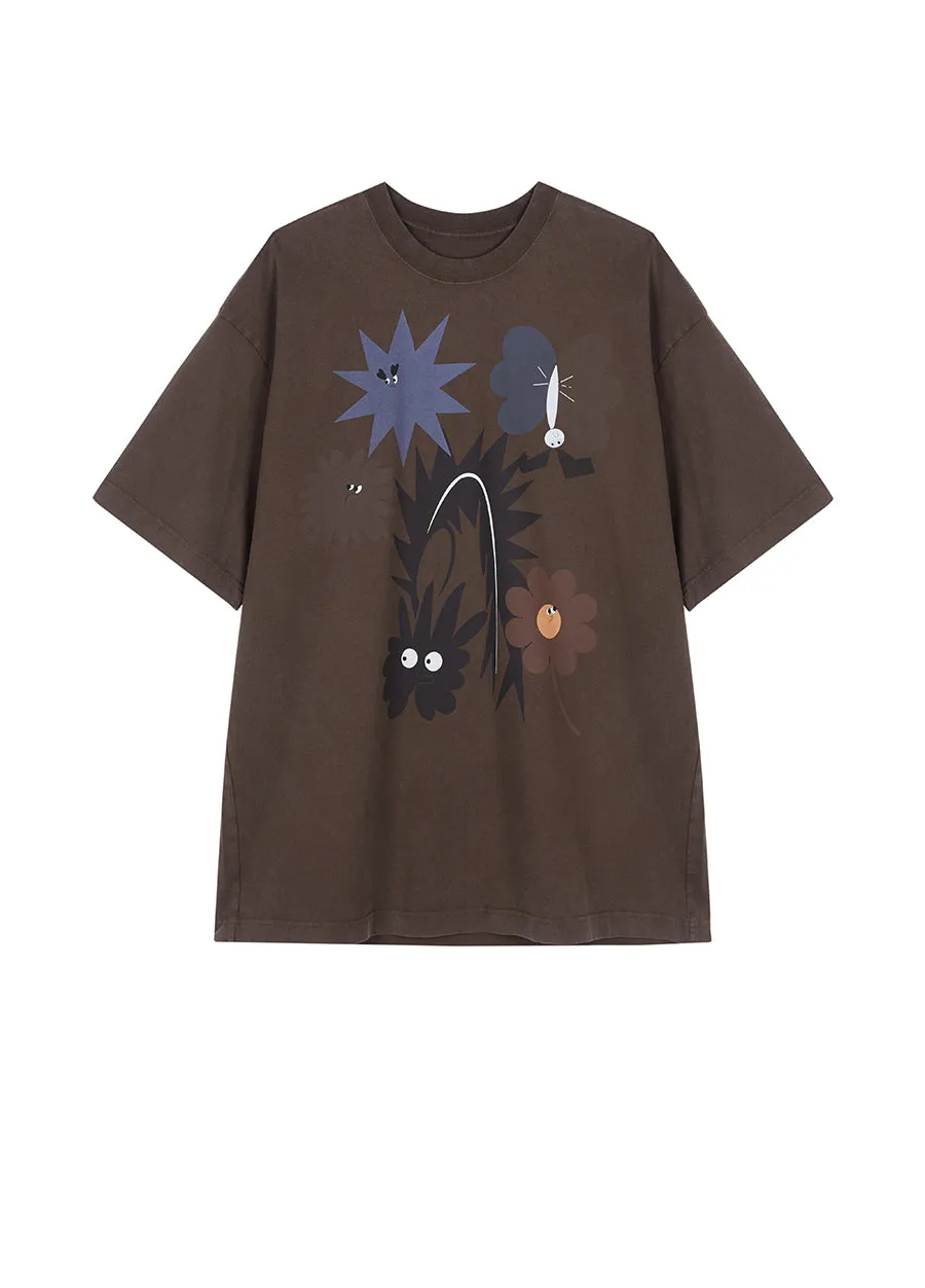 T-shirt / JNBY Graphic Pattern Short Sleeve T-shirt