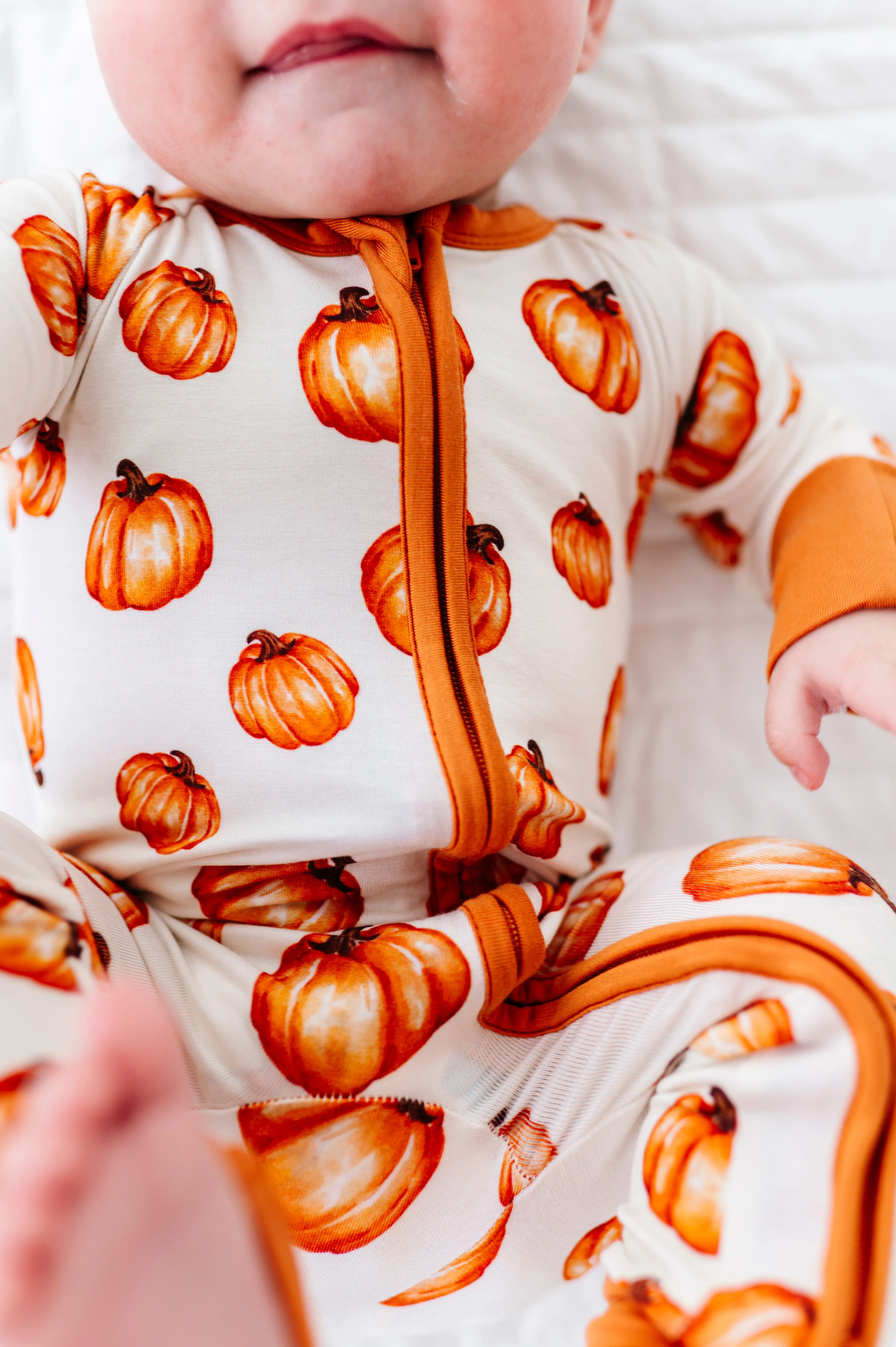 The Sleepy Sloth Pumpkin Patch 2.0 Fall Halloween Zip Jammies Convertible Romper