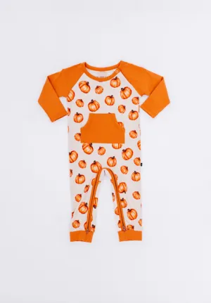 The Sleepy Sloth Pumpkin Patch 2.0 Fall Halloween Zip Longall Romper