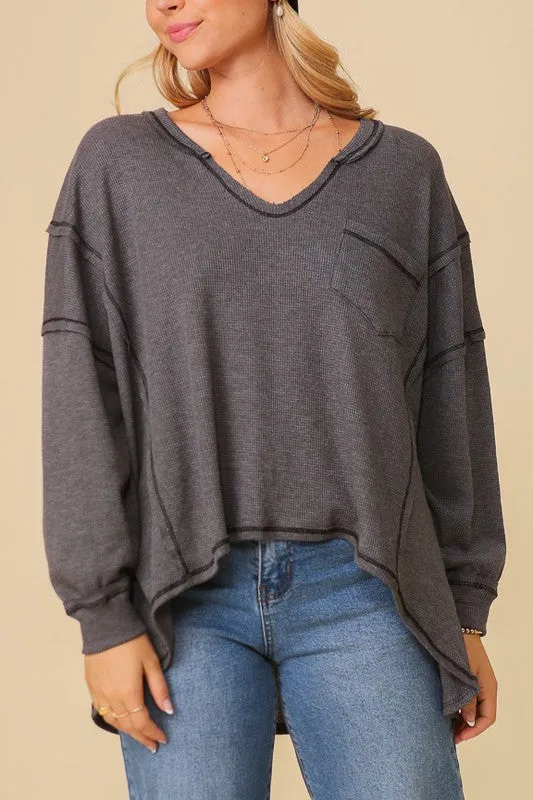 Thermal High Low Oversized Top - Timing