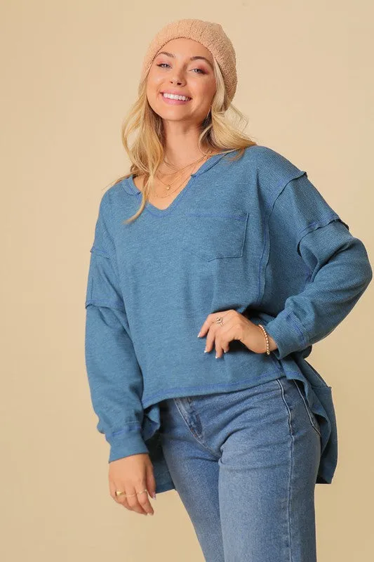 Thermal High Low Oversized Top - Timing