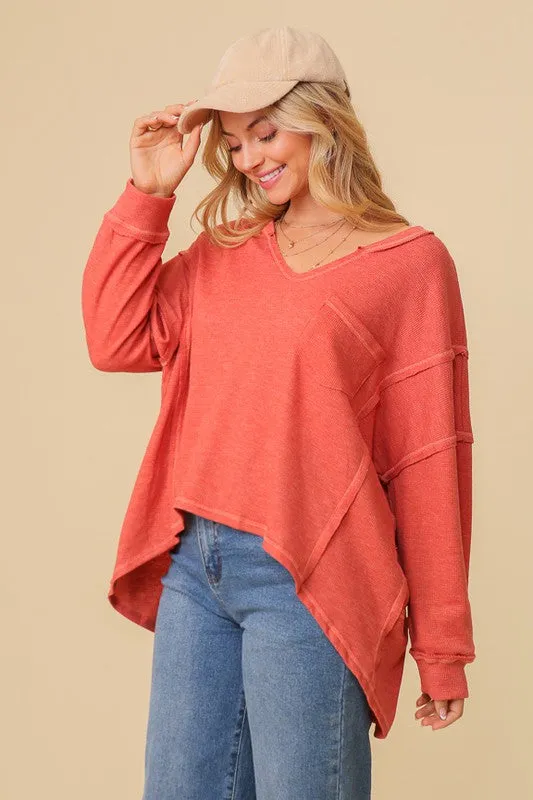 Thermal High Low Oversized Top - Timing