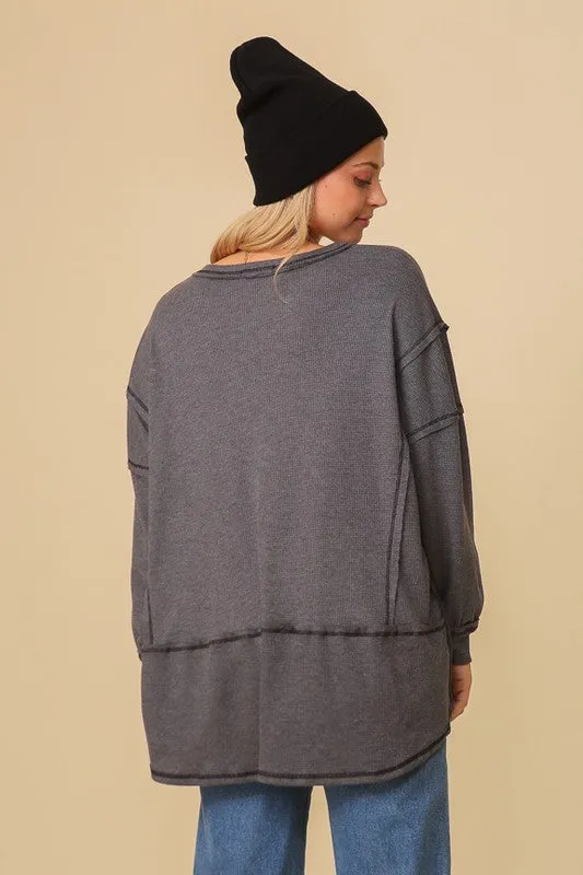 Thermal High Low Oversized Top - Timing