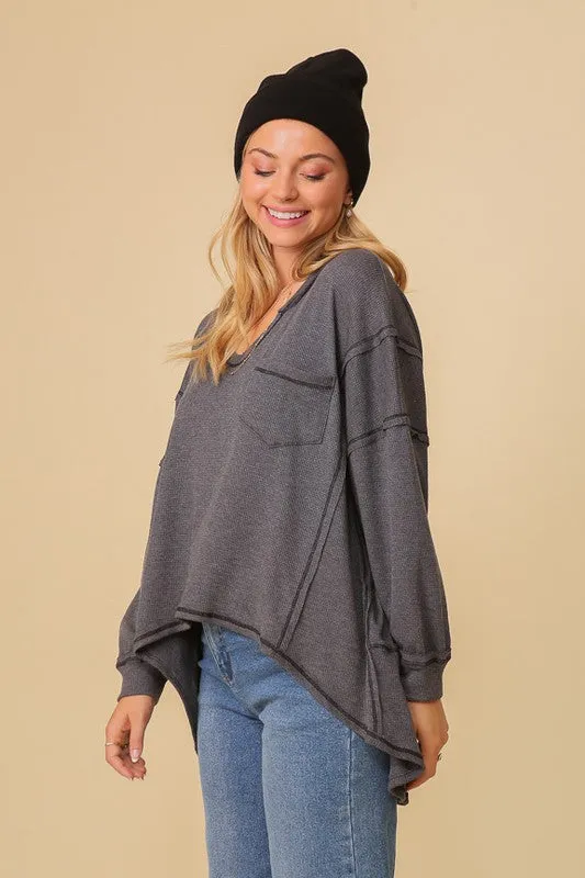 Thermal High Low Oversized Top - Timing