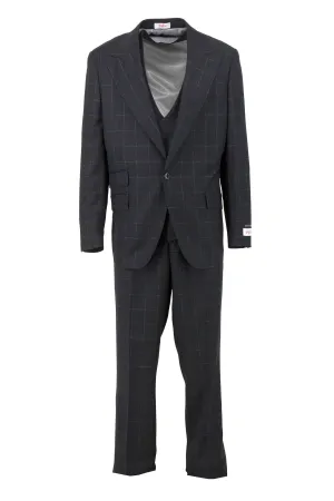 Tiglio Rosso Orvietto Black w Blue Windowpane Semi Wide Leg TL5103
