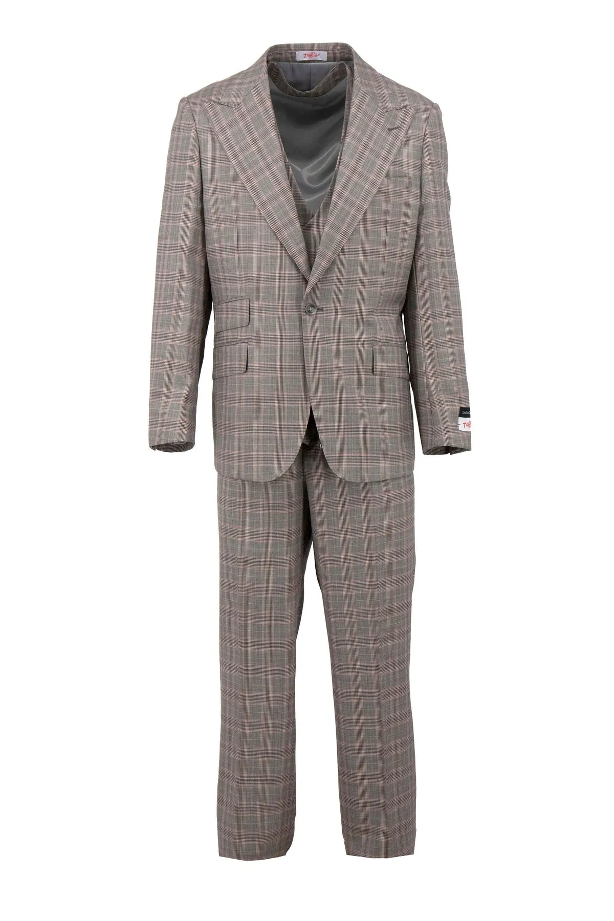 Tiglio Rosso Orvietto Slate/Red Glen Plaid Semi Wide Leg TTL5170