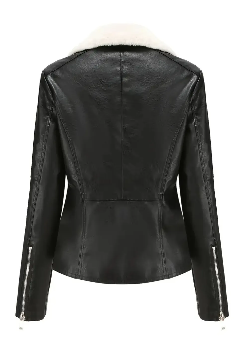 Valley Winter Black Faux Leather Shearling Coat