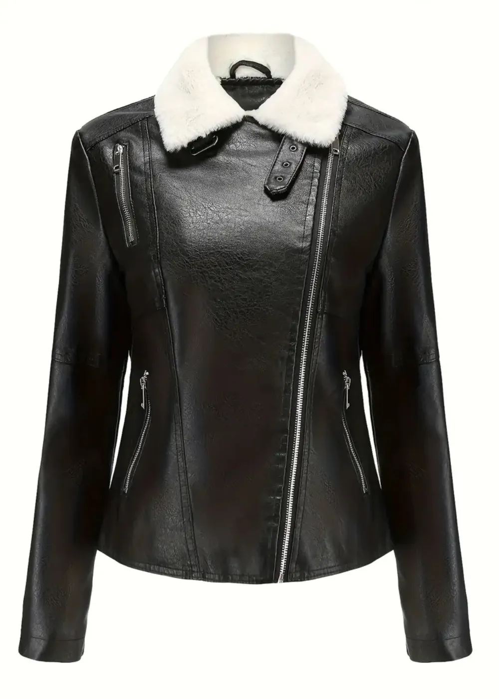 Valley Winter Black Faux Leather Shearling Coat
