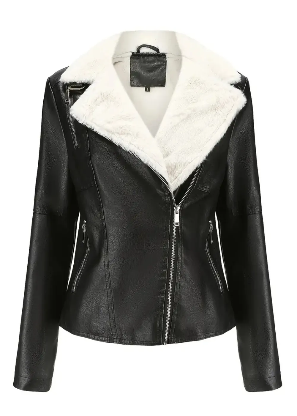 Valley Winter Black Faux Leather Shearling Coat