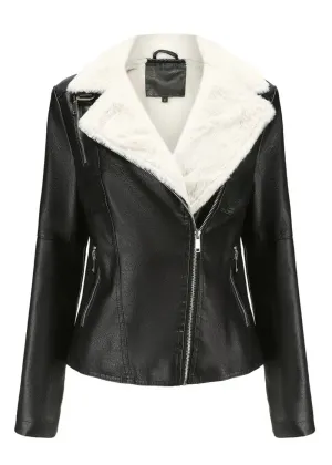 Valley Winter Black Faux Leather Shearling Coat