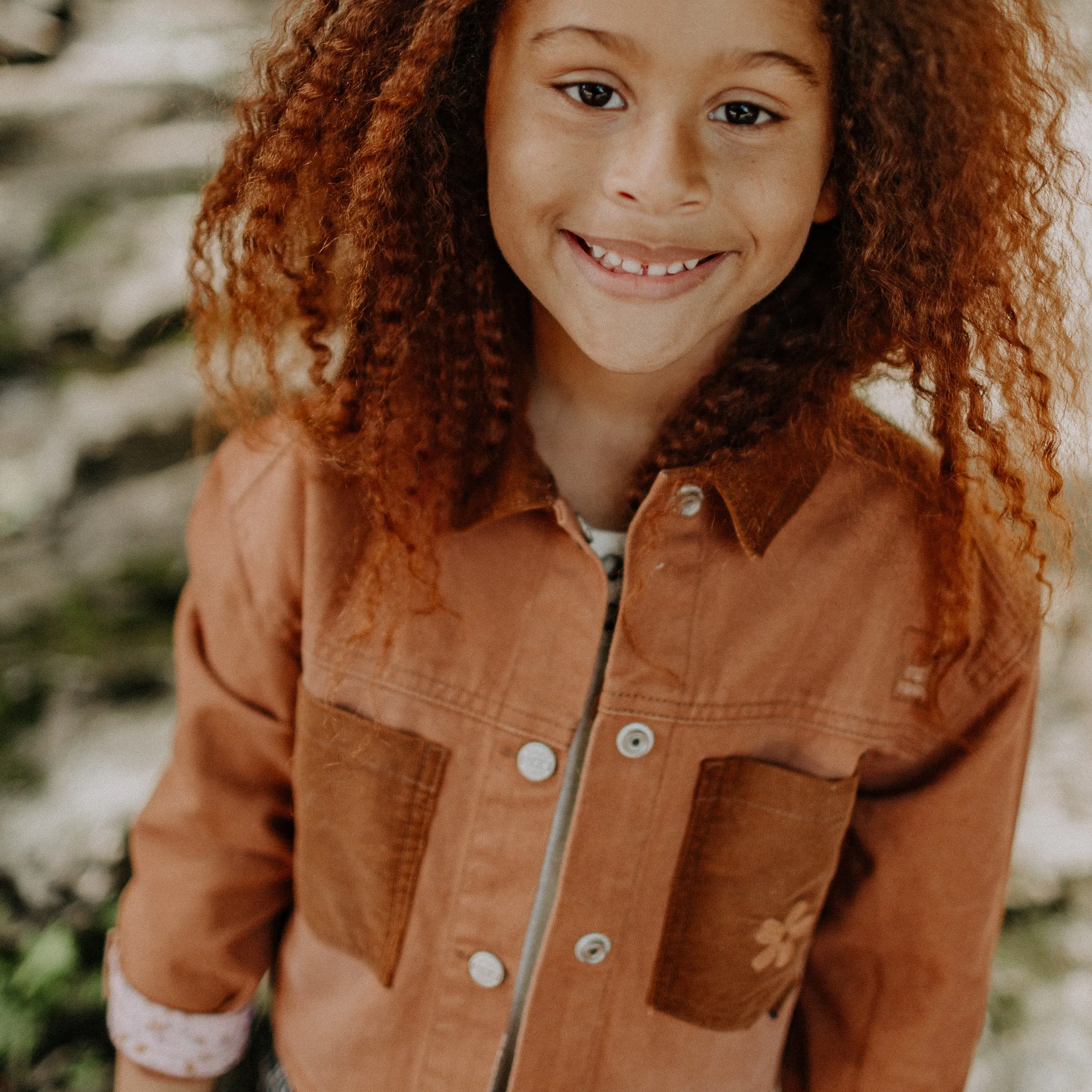 Veste caramel en denim, enfant || Caramel denim jacket, child