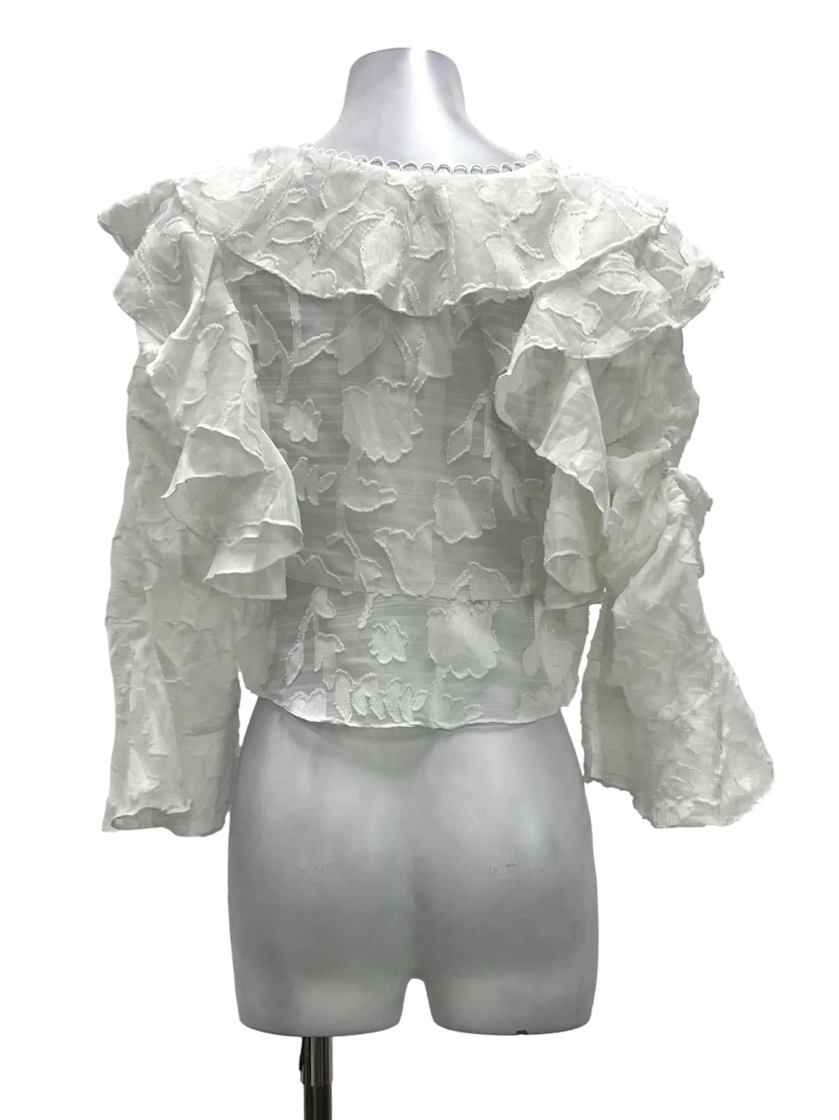 White Ruffled Lace Blouse