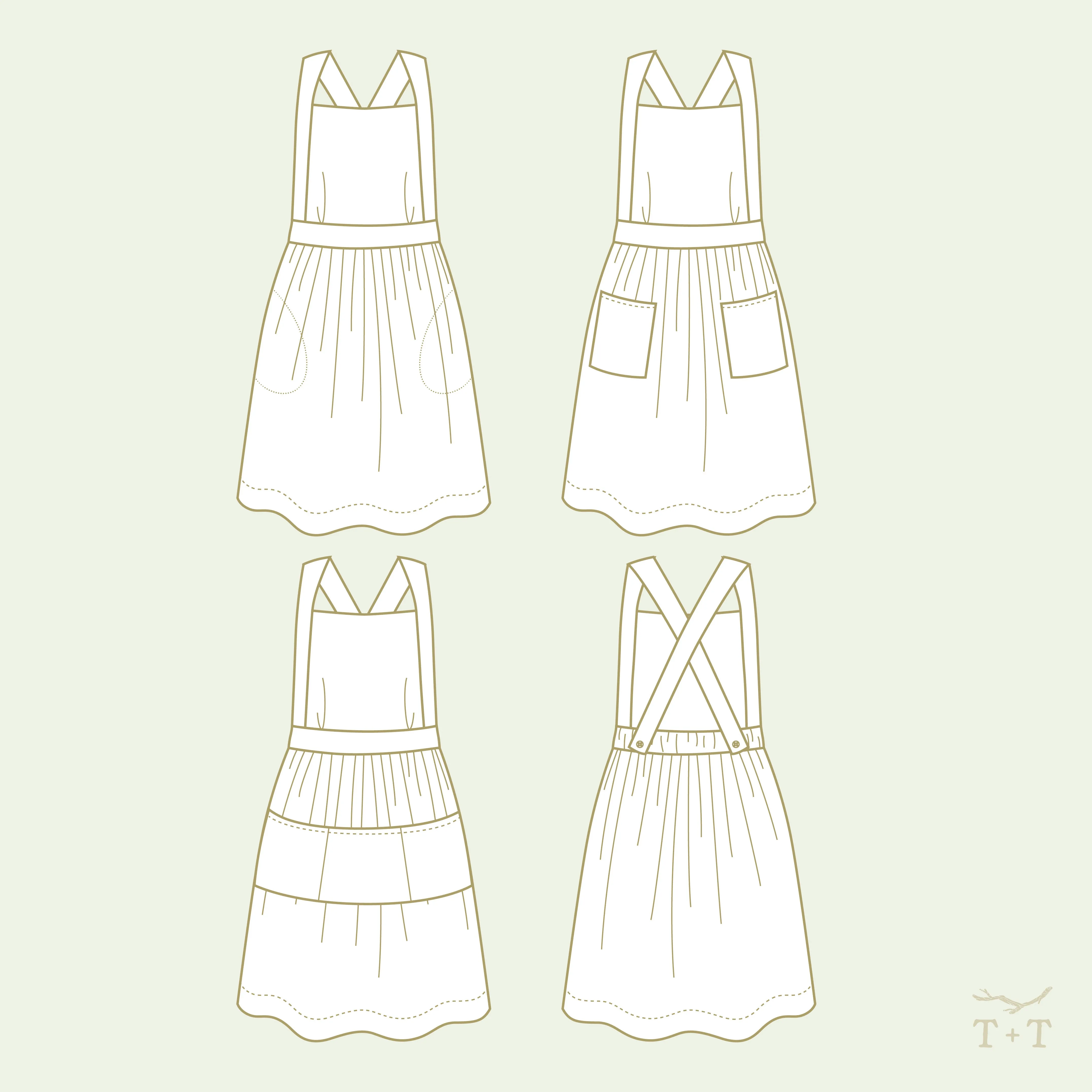 Wildflower Pinafore Sewing Pattern - Child
