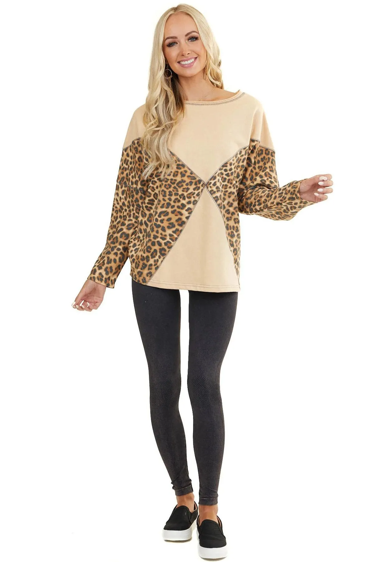Women Lepoard Print Fall Sweater Hoodies