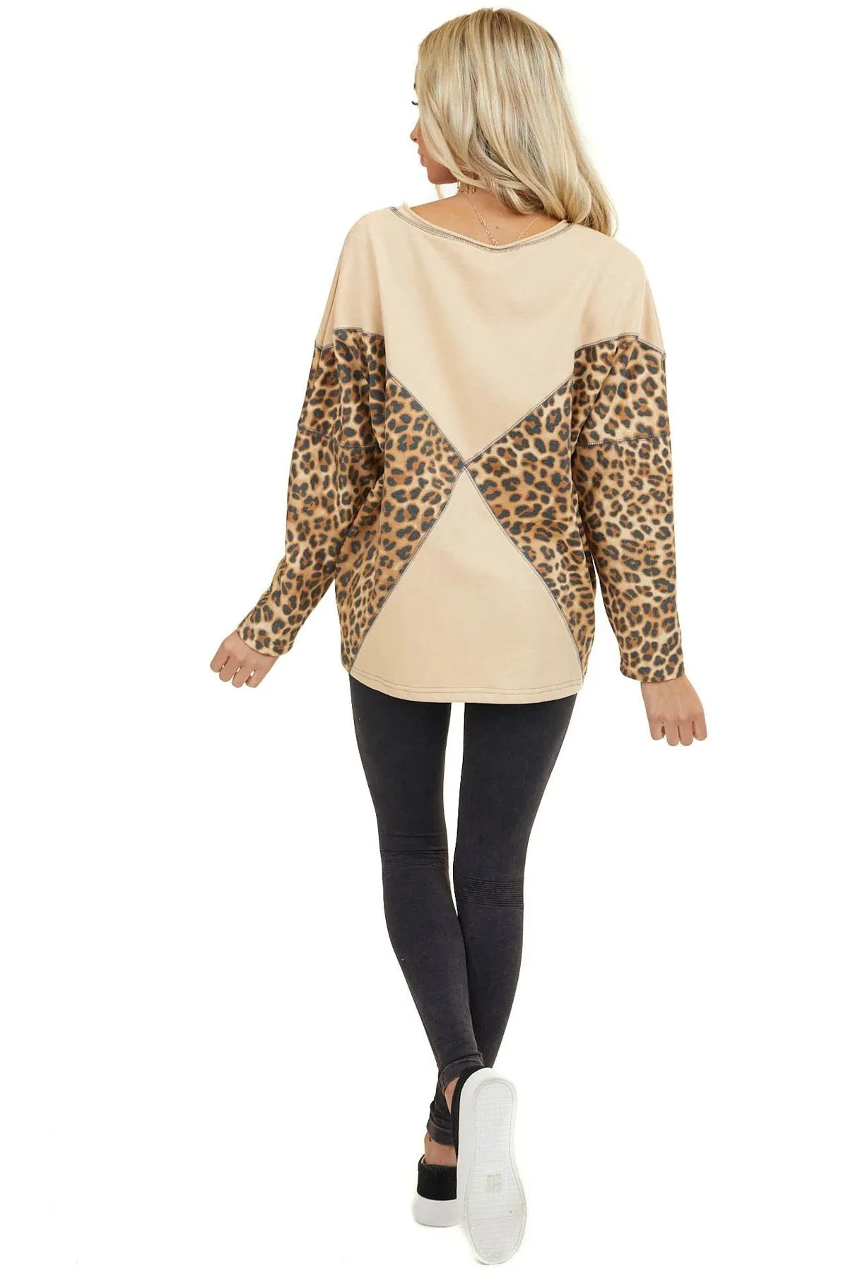 Women Lepoard Print Fall Sweater Hoodies