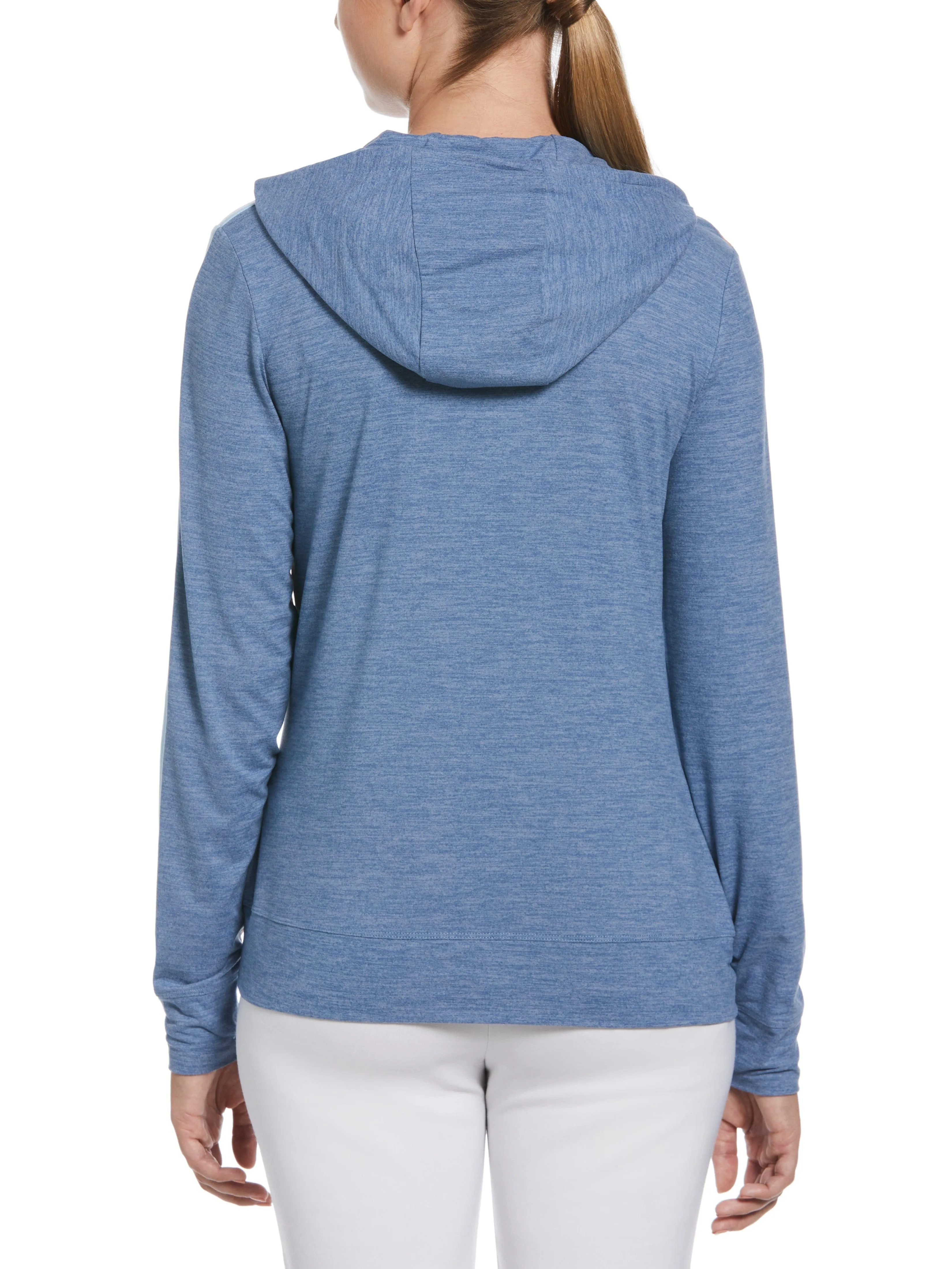 Women's Asymmetrical Color Blocked Golf Hoodie with Pockets