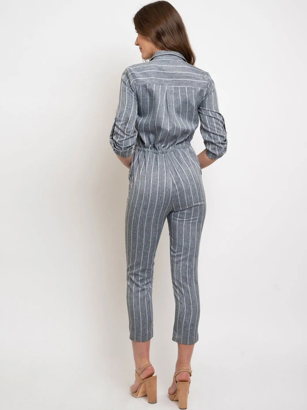WOMEN'S POCKET POINT SHIRT STYLE JUMPSUIT