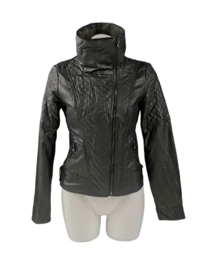 WOMENS SIZE SMALL - GUESS, Faux Leather Moto Jacket VGUC B45