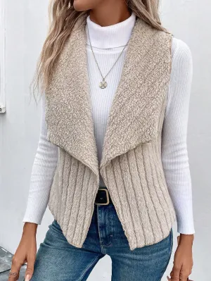 Women's Waterfall Collar Open Front Vest Coat