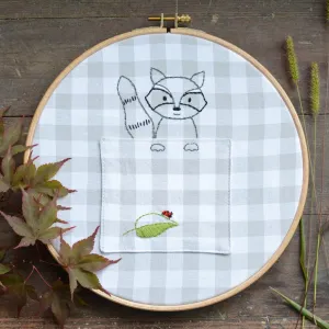 Woodland Raccoon Embroidery Pocket Pattern