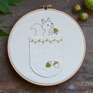 Woodland Squirrel Embroidery Pocket Pattern